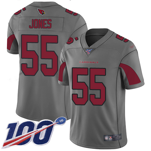 Arizona Cardinals Limited Silver Men Chandler Jones Jersey NFL Football #55 100th Season Inverted Legend
